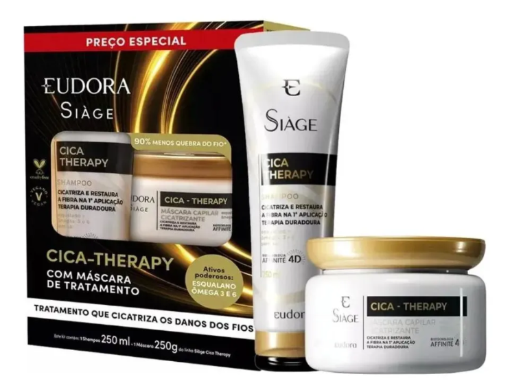 Kit Eudora Siàge Cica-Therapy shampoo 250ml + máscara 250g