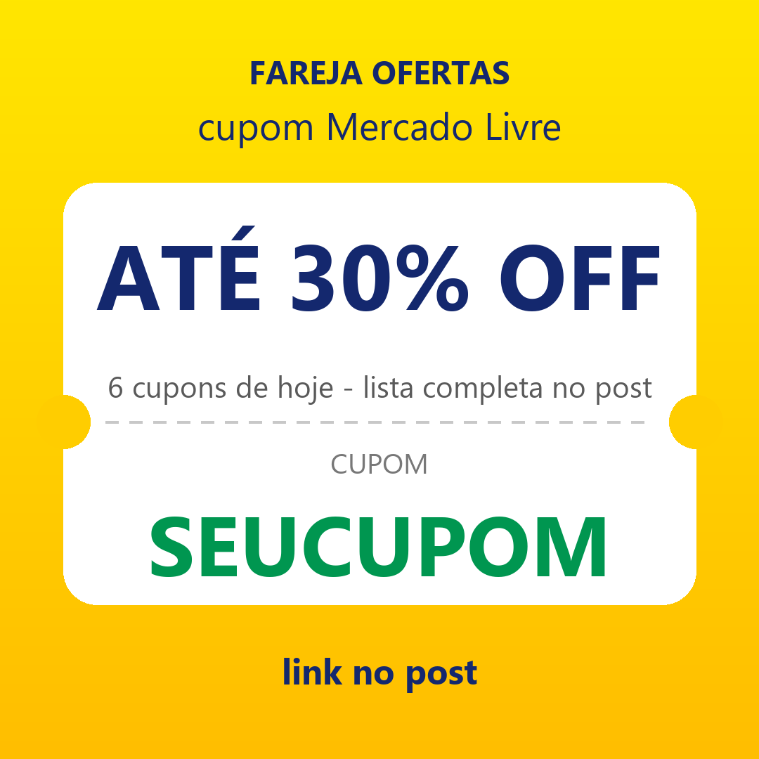 Todos os cupons do Mercado Livre de hoje