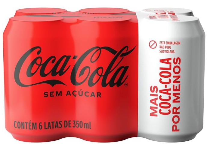 Pack de Coca-Cola sem Açúcar 350ml com 6 latas