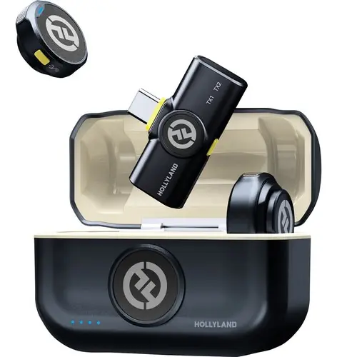 Microfone sem fio Hollyland Lark M2 (2 mics, USB-C, iPhone e Android)