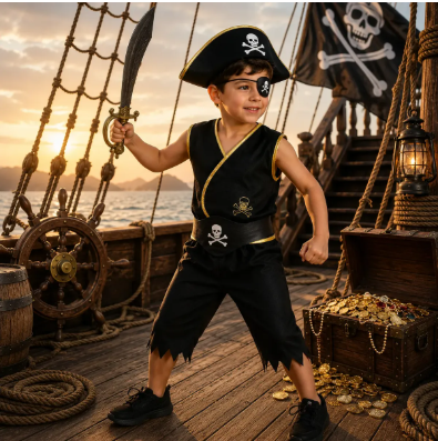 Fantasia Infantil Capitão Pirata (preta)