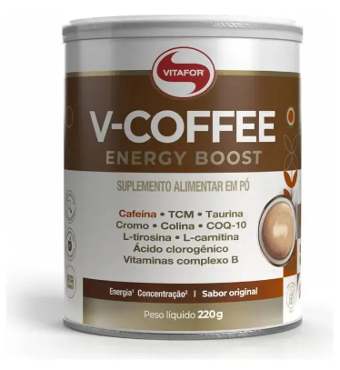 V-Coffee Energy Boost Vitafor 220g (café funcional com cafeína e TCM)