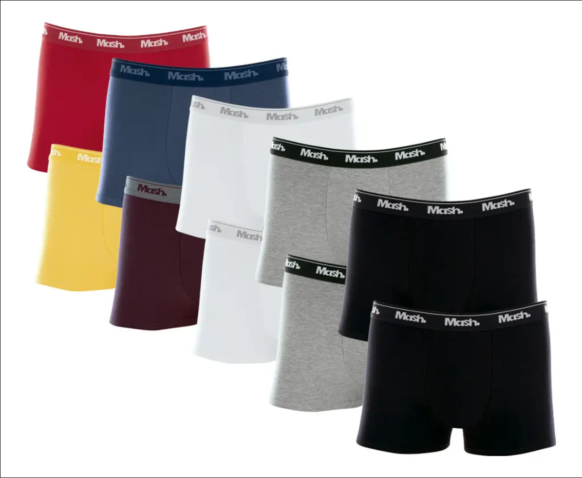 Kit 10 Cuecas Boxer Mash de Algodão