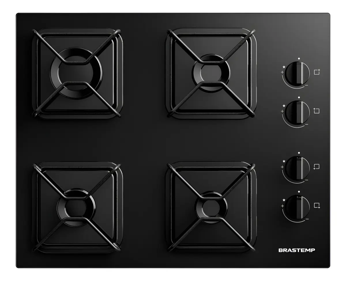 Cooktop Brastemp a Gás 4 Bocas com Grades de Ferro BDD61BE