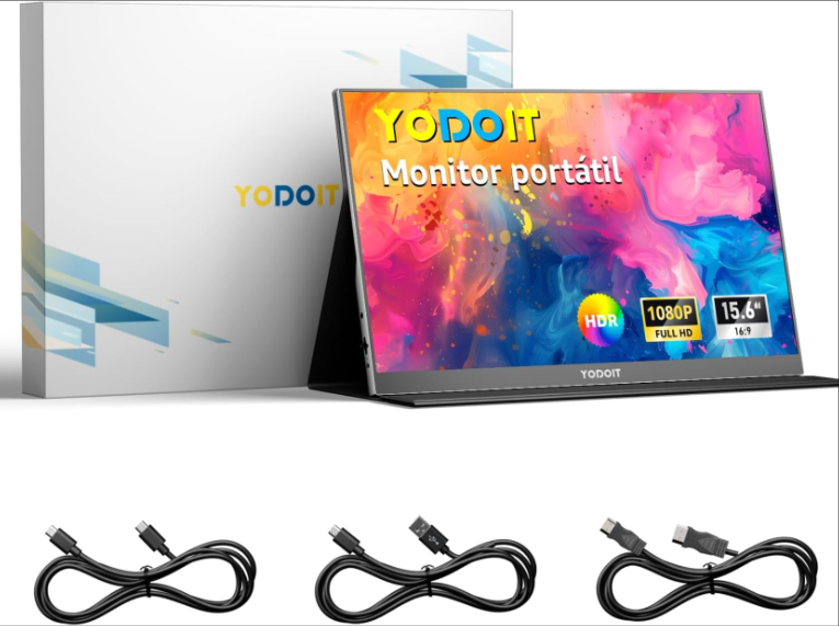 Monitor Portátil Yodoit 15,6" Full HD com USB-C e HDMI