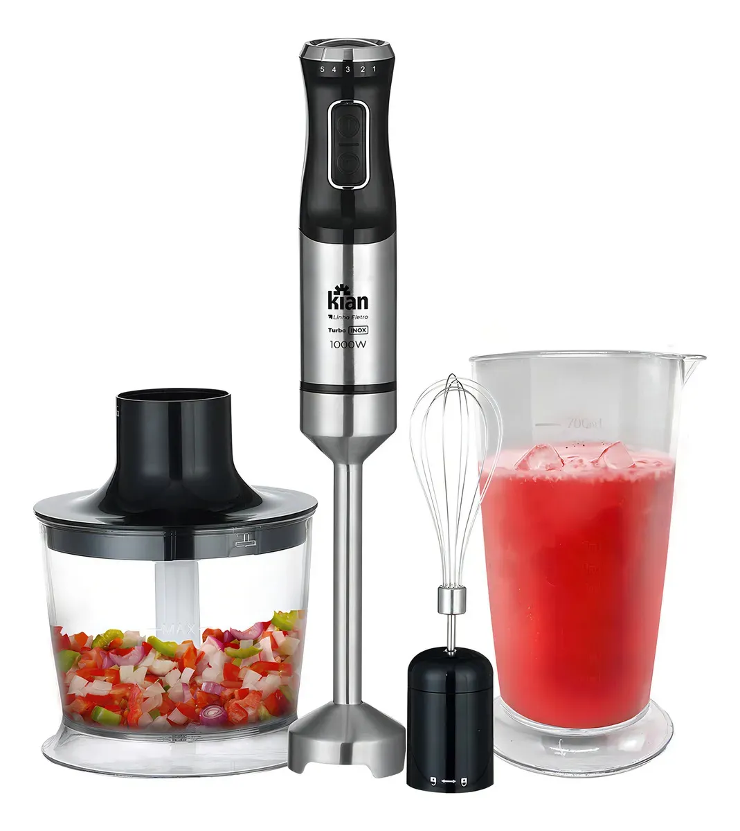 Mixer 3 em 1 Kian Inox 1000W (processador e batedor)