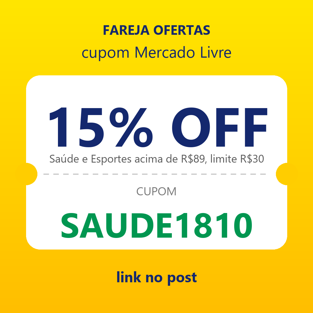 Cupom novo de saúde e esportes no Mercado Livre, corre!