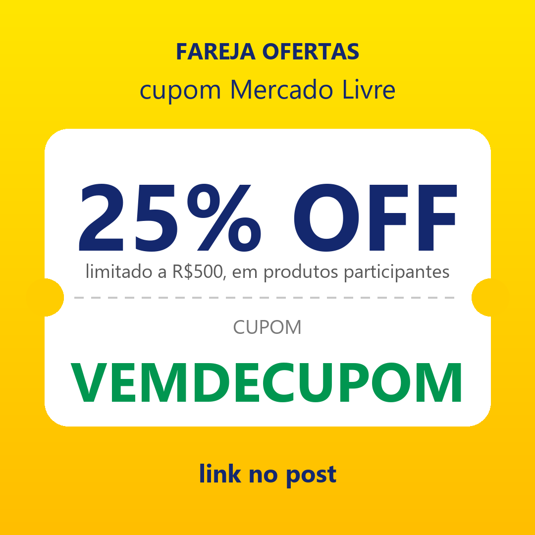 Cupom de 25% no Mercado Livre pra fechar a noite