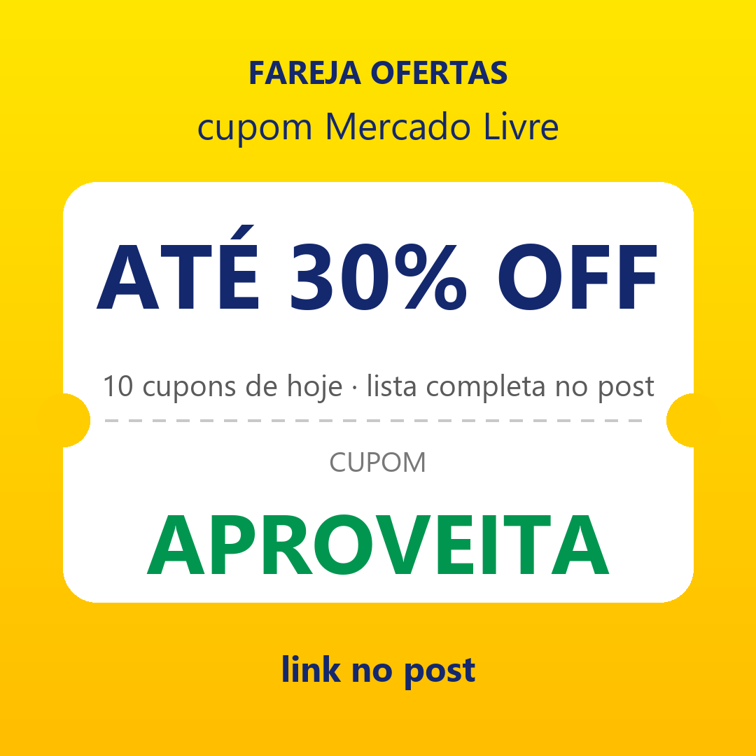 Todos os cupons do Mercado Livre de hoje