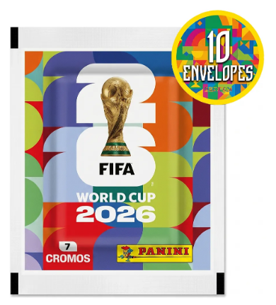 Kit com 10 envelopes (70 figurinhas) Panini Copa do Mundo 2026
