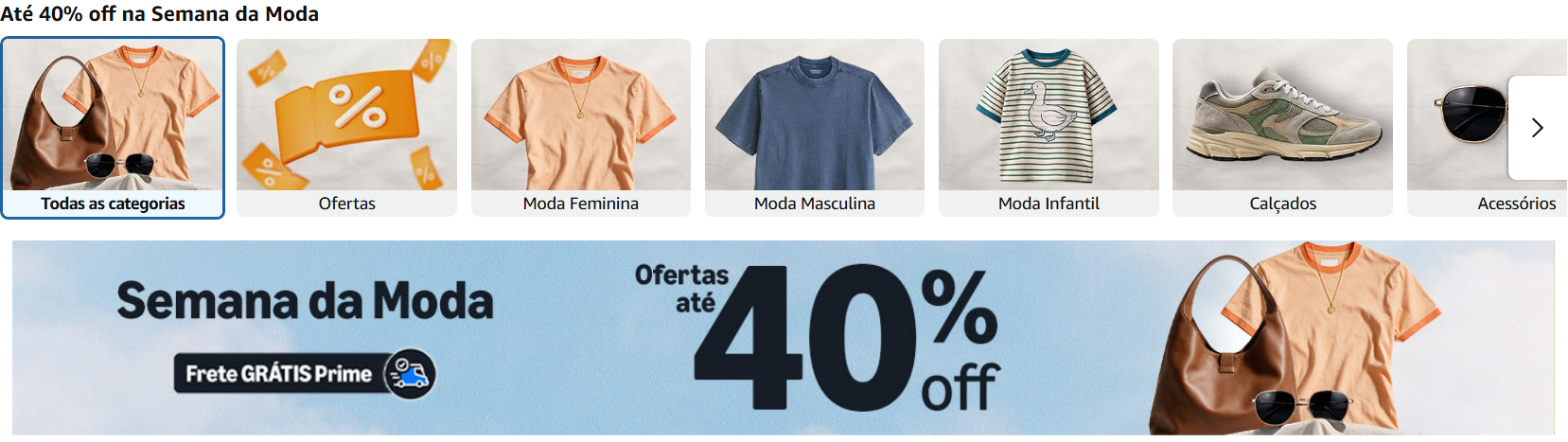 Semana da Moda rolando na Amazon, ta uma beleza