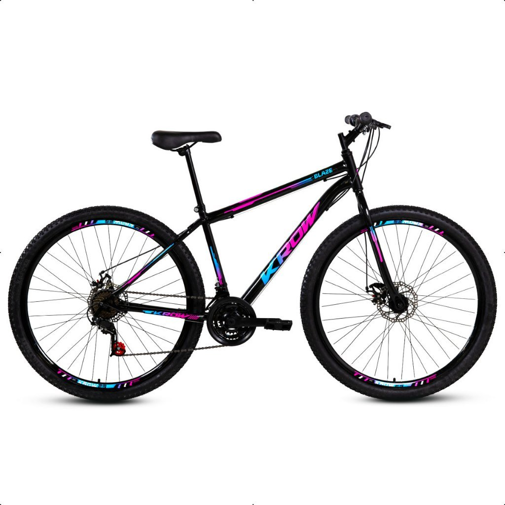 Bicicleta Aro 29 Krow Aço Carbono, 21 Marchas e Freio a Disco